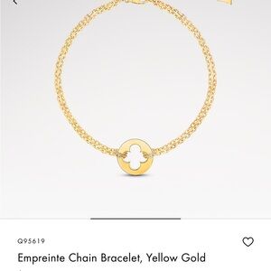 18k Louis Vuitton Double Chain Flower Charm Bracelet NEW W/ TAGS